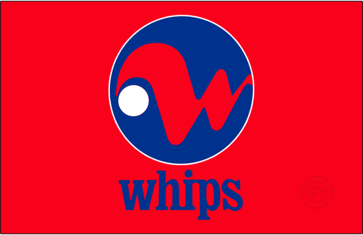 Winnipeg Whips Logo Primary Dark Logo (1970) - The Winnipeg Whips logo, used for the second half of their inaugural 1970 season, features a red 