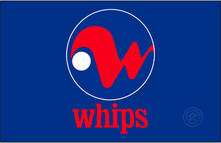 Winnipeg Whips Logo Primary Dark Logo (1970) - The Winnipeg Whips logo, used for the second half of their inaugural 1970 season, features a red 