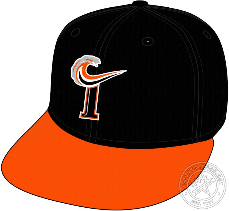 Norfolk Tides Cap Cap (2007-2015) - The Norfolk Tides alternate cap, used from 2007 to 2015, featured a black and orange version of their primary 