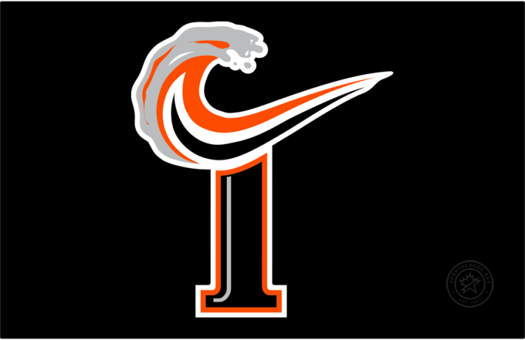 Norfolk Tides Logo Cap Logo (2008-2015) - (Alt) A black T formed by a wave on black SportsLogos.Net