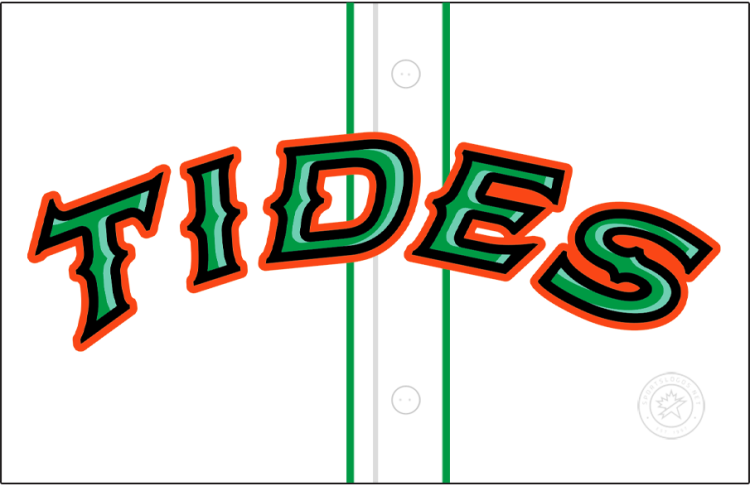 Norfolk Tides Logo Jersey Logo (2016-Pres) - The Norfolk Tides home jersey logo features 
