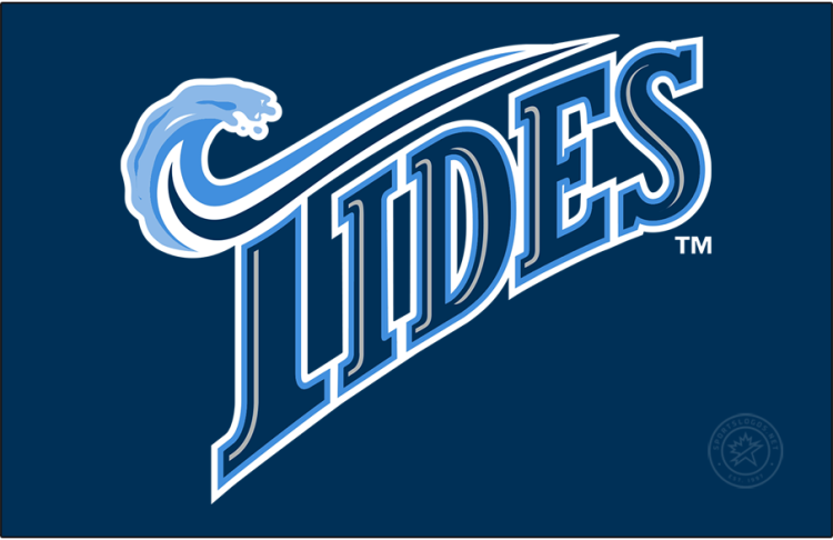 Norfolk Tides Logo Primary Dark Logo (1993-2015) - The Norfolk Tides logo used from 1993 to 2015 features 
