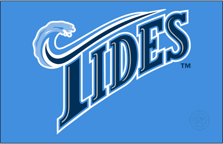 Norfolk Tides Logo Primary Dark Logo (1993-2015) - The Norfolk Tides logo used from 1993 to 2015 features 