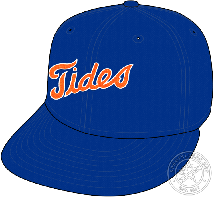 Tidewater Tides Cap Cap (1989-1992) - The Tidewater Tides cap used from 1989 to 1992 featured 