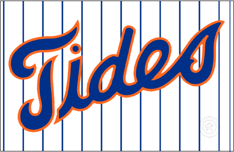 Tidewater Tides Logo Jersey Logo (1987-1992) - The Tidewater Tides home jersey logo used from 1987 to 1992 featured 