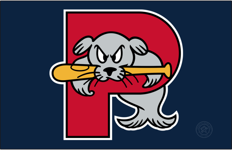 Portland Sea Dogs Logo Cap Logo (2003-Pres) - The Portland Sea Dogs home and road cap logo features the grey seal named 