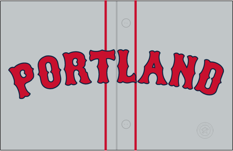 Portland Sea Dogs Logo Jersey Logo (2003-Pres) - The Portland Sea Dogs road jersey logo shows 