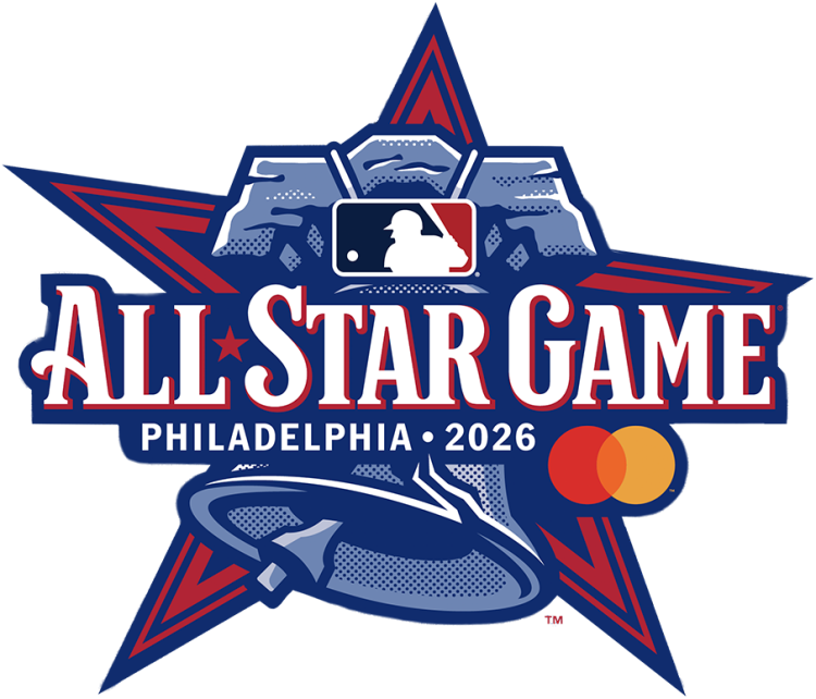  MLB All-Star Game Logo Primary Logo (2026) - The 2026 MLB All-Star Game logo shows the Liberty Bell in blue, ringing, with a red and blue star behind it. In front of it is 