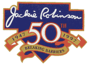 Major League Baseball Anniversary Logo (1997) - 50th Anniversary of the Jackie Robinson's debut SportsLogos.Net