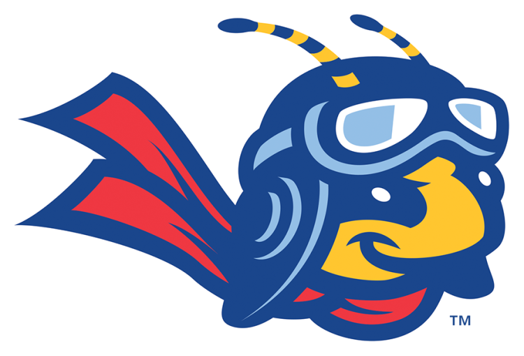 Ontario Tower Buzzers Logo Alternate Logo (2026-Pres) - The Ontario Tower Buzzers alternate logo features a blue and yellow bee head shown wearing aviation goggles and a red scarf SportsLogos.Net