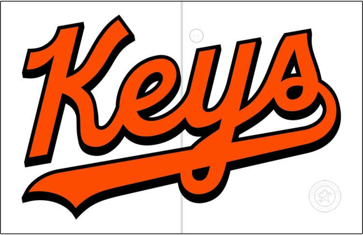 Frederick Keys Logo Jersey Logo (2026-Pres) - The Frederick Keys home jersey features 