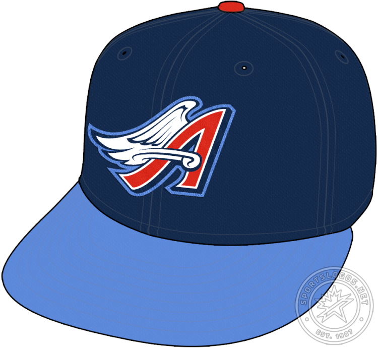 Anaheim Angels Cap Cap (1997-2000) - The Anaheim Angels alternate cap, worn from 1997 through 2000, featured their new 