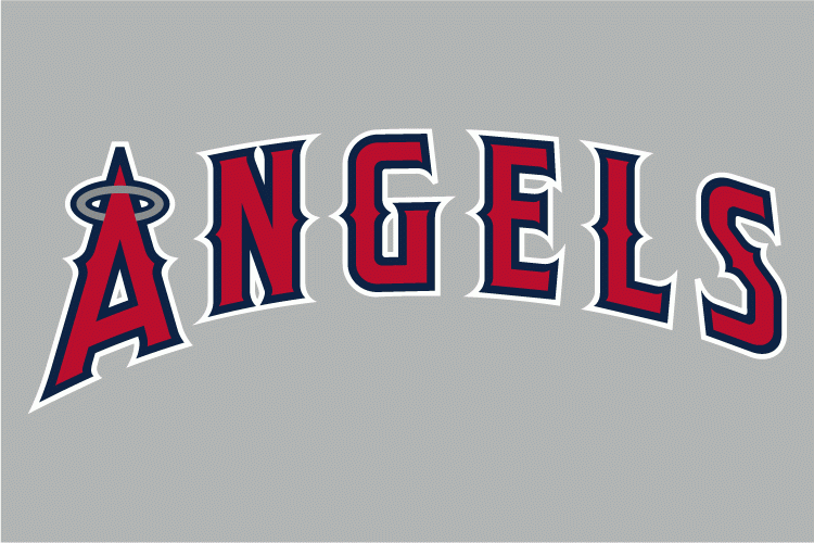 Anaheim Angels Jersey Logo (2004) - (Road) Angels in red on grey SportsLogos.Net
