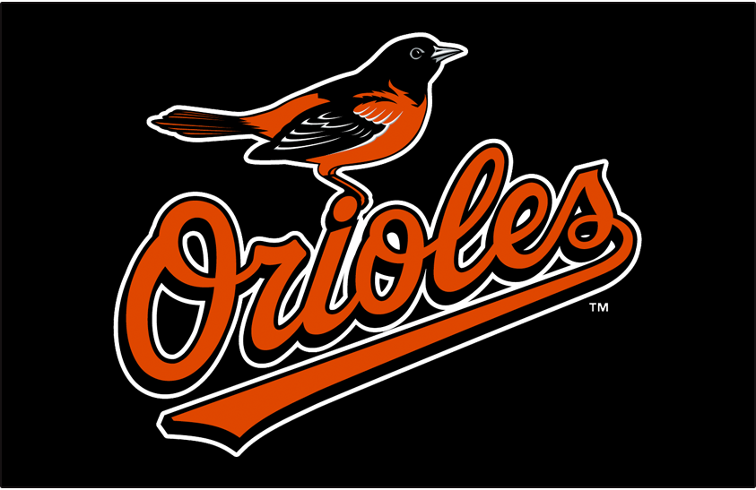 Baltimore Orioles Primary Dark Logo (2009-2018) - Orioles primary logo on black SportsLogos.Net