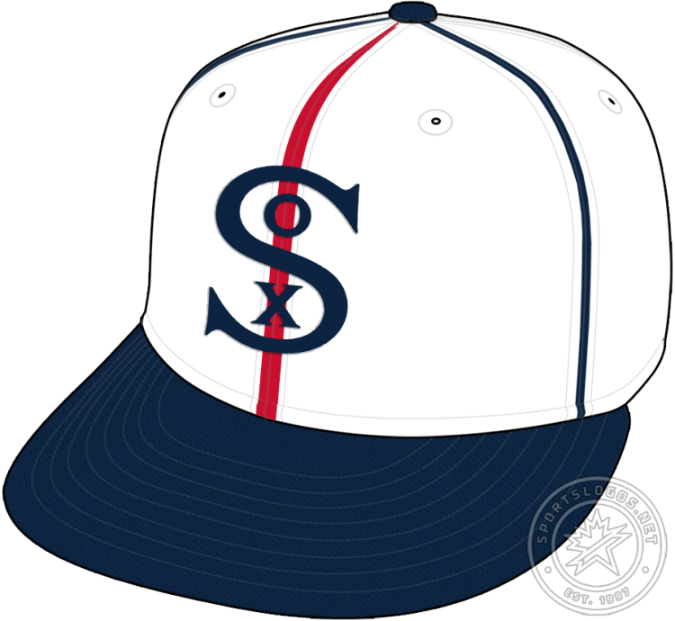 Chicago White Sox Cap Cap (2001) - For their 100th anniversary season, the Chicago White Sox wore this alternate cap, which was a throwback to a similar style worn by the club during the 1917 season, their most recent World Series championship-winning year to that point. The cap featured a navy blue 