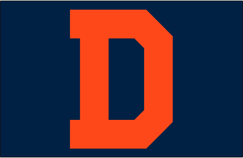 Detroit Tigers Logo Cap Logo (1931) - An orange D on a blue cap, worn on Tigers caps in 1931 SportsLogos.Net Detroit Tigers Logo Cap Logo (1931) - An orange D on a blue cap, worn on Tigers caps in 1931 SportsLogos.Net