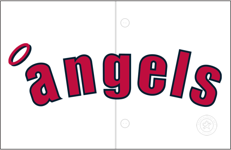 California Angels Logo Jersey Logo (1971-1972) - The California Angels home jersey logo, worn during the 1971 and 1972 seasons, featured 
