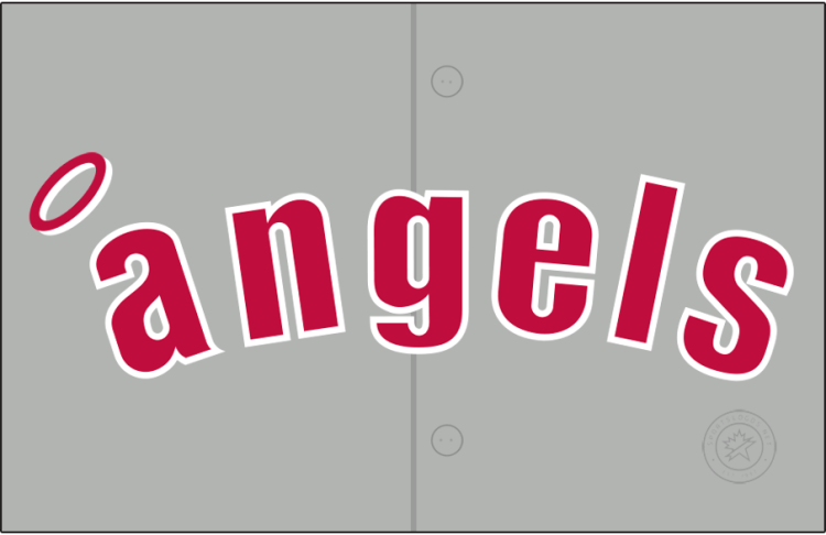 California Angels Logo Jersey Logo (1972) - The California Angels road jersey logo worn during the 1972 season featured 
