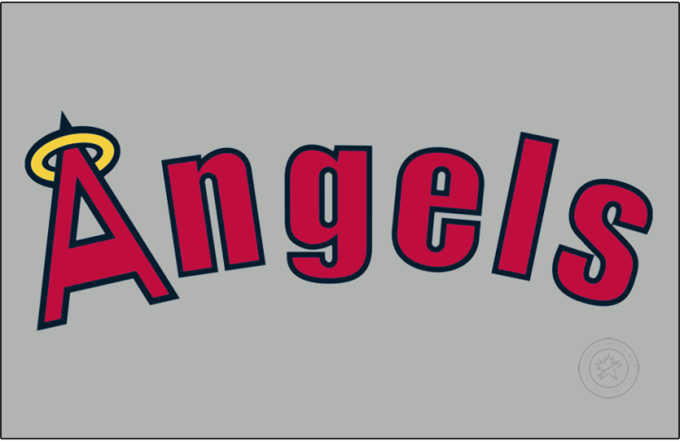 California Angels Logo Jersey Logo (1973-1986) - The California Angels road jersey logo, worn from 1973 to 1986, featured 
