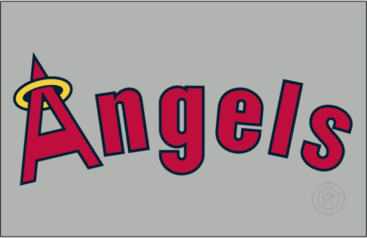 California Angels Logo Jersey Logo (1987-1988) - The California Angels road jersey logo, worn from 1987 to 1992, featured 