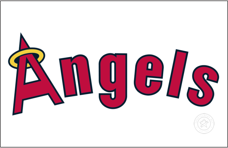 California Angels Logo Jersey Logo (1987-1988) - The California Angels home jersey logo, worn from 1987 to 1992, featured 