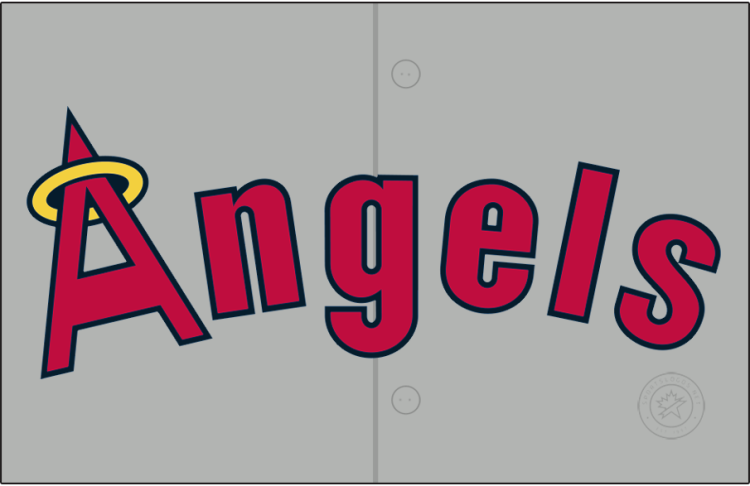 California Angels Logo Jersey Logo (1989-1992) - The California Angels road jersey logo, worn from 1987 to 1992, featured 
