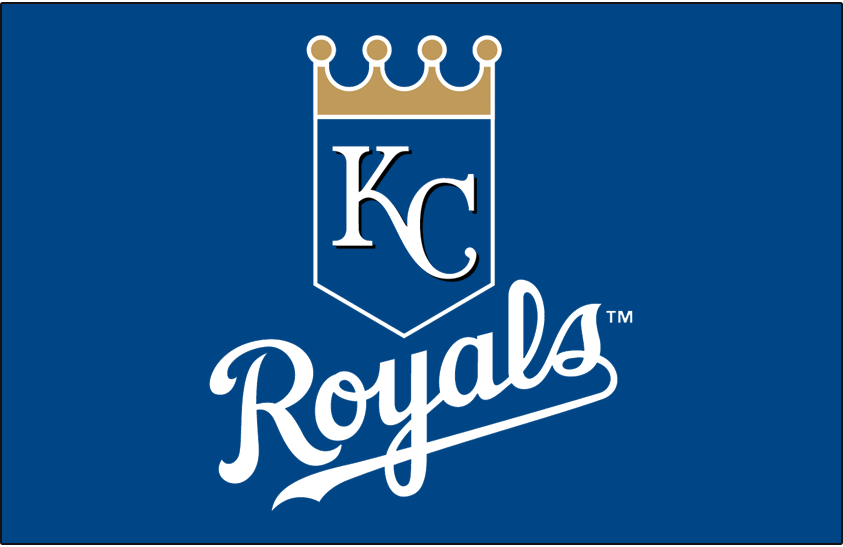 Kansas City Royals Primary Dark Logo (2002-Pres) - Royals primary logo on blue SportsLogos.Net