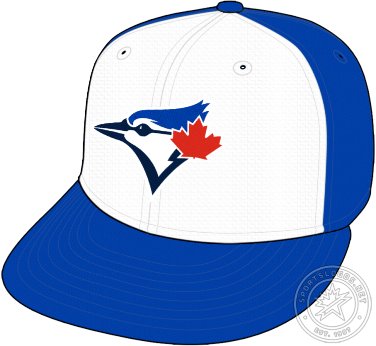 Toronto Blue Jays Cap Cap (2015-2019) - Blue Jays Alternate retro style cap, blue with white front panel, originally worn as a one-off in 2015, worn a few more times in 2016, and then made an alternate in 2017. The Blue Jays altered the shade of red in this logo after 2019. SportsLogos.Net