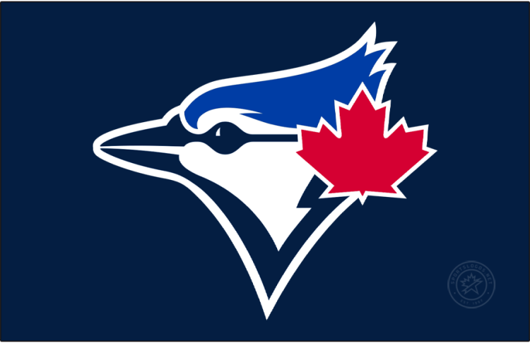 Toronto Blue Jays Logo Cap Logo (2020-Pres) - Blue Jays primary logo on navy blue, worn on the team\'s alternate cap paired with their powder blue uniform SportsLogos.Net