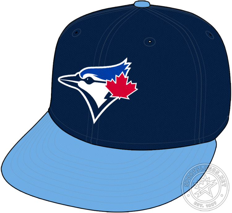 Toronto Blue Jays Cap Cap (2020-Pres) - Navy blue crown with powder blue visor and button, worn with Toronto Blue Jays alternate powder blue uniforms starting in 2020 SportsLogos.Net