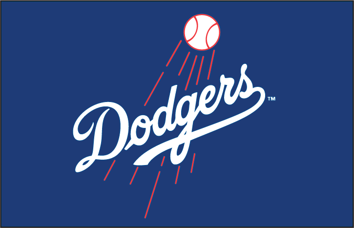 Los Angeles Dodgers Primary Dark Logo (1979-2011) - Primary logo on blue background