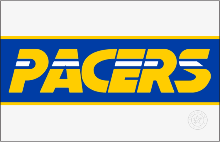 Indiana Pacers Logo Jersey Logo (1985/86-1989/90) - The Indiana Pacers home jersey logo used from 1985-86 through 1989-90 featured 