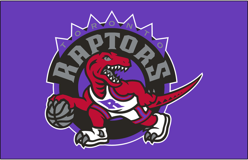 Toronto Raptors Logo Primary Dark Logo (1995/96-2007/08) - Primary Logo on Purple SportsLogos.Net Toronto Raptors Logo Primary Dark Logo (1995/96-2007/08) - Primary Logo on Purple SportsLogos.Net