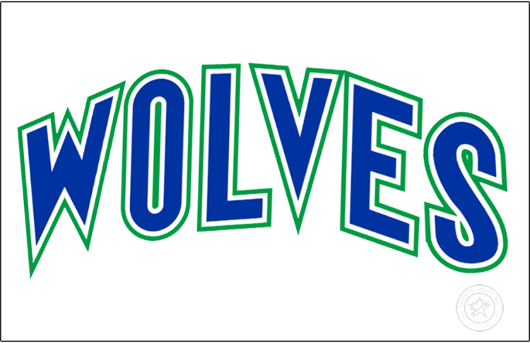 Minnesota Timberwolves Logo Jersey Logo (1989/90-1995/96) - The Minnesota Timberwolves' original home jersey logo used from 1989-90 to 1995-96 features 