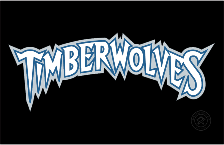 Minnesota Timberwolves Logo Jersey Logo (1997/98-2007/08) - The Minnesota Timberwolves' black alternate jersey logo used from 1997-98 to 2007-08 features  Minnesota Timberwolves Logo Jersey Logo (1997/98-2007/08) - The Minnesota Timberwolves' black alternate jersey logo used from 1997-98 to 2007-08 features