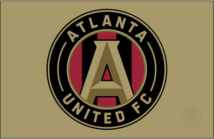 Atlanta United FC Logo Primary Dark Logo (2017-Pres) - The Atlanta United FC logo features a bold gold 