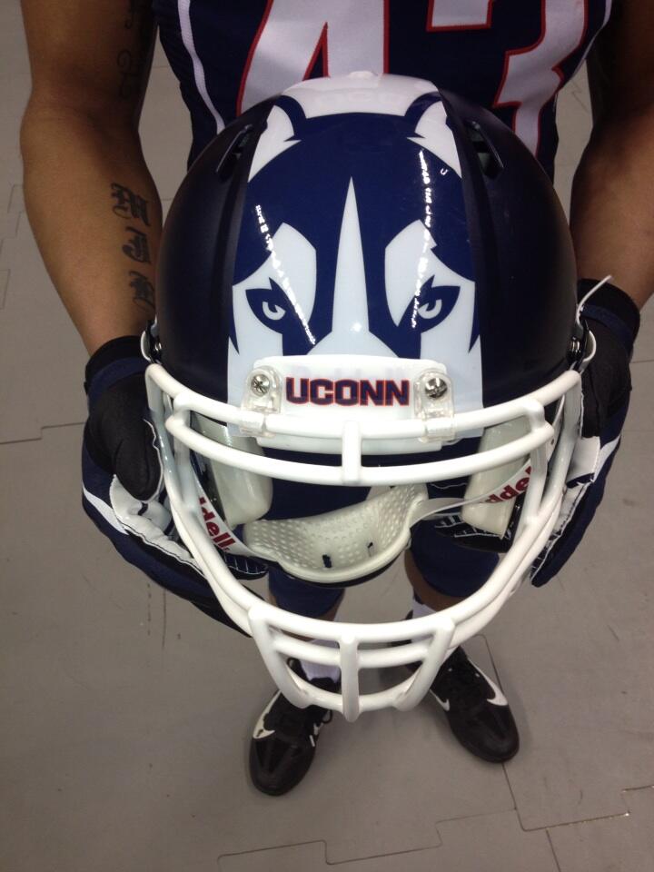 helmet detail UConn University of Connecticut new logo uniforms