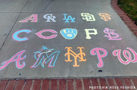 Incredible Sidewalk Chalk Art: All Major League Baseball Logos