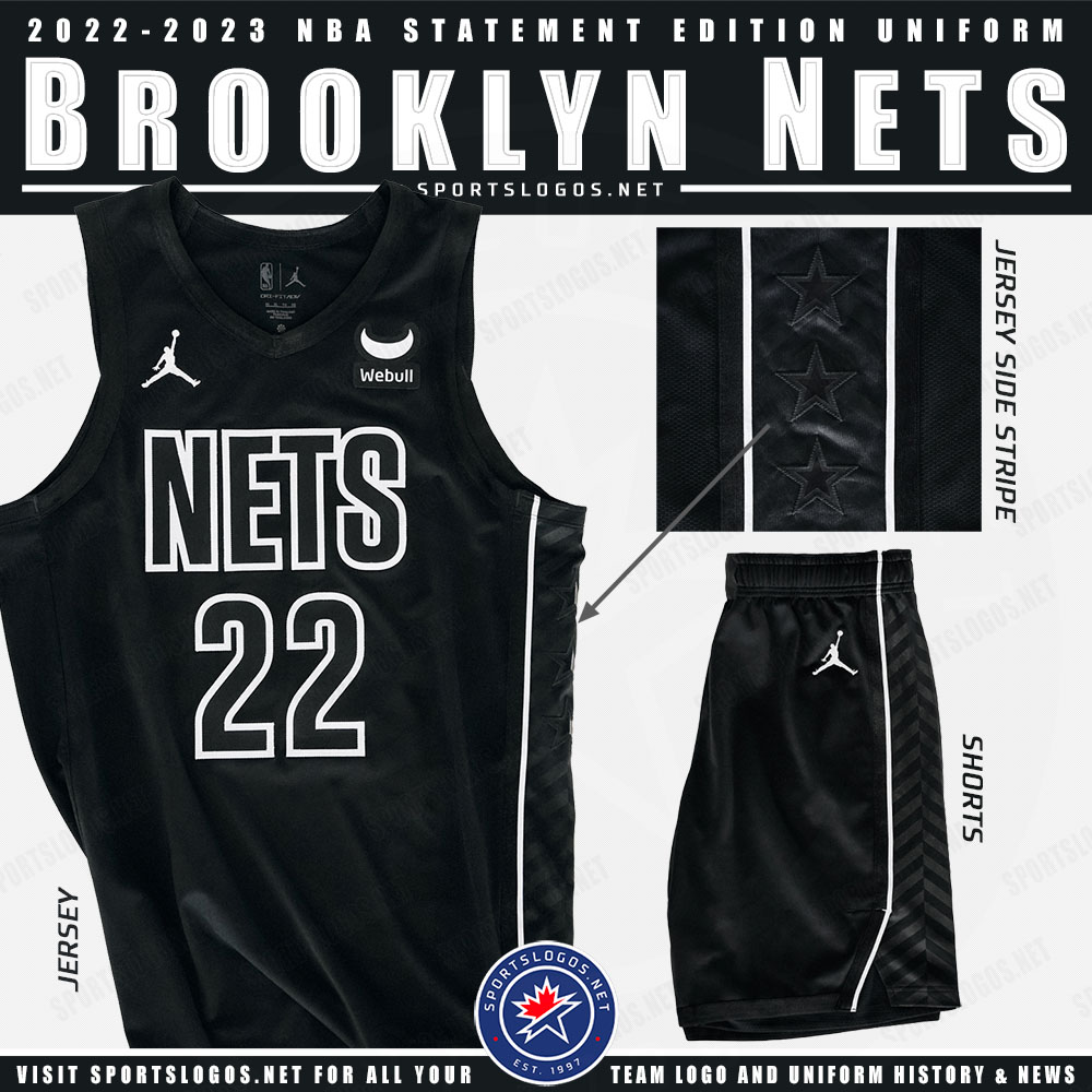 Brooklyn Nets NBA Baseball Jersey Black T-Shirt