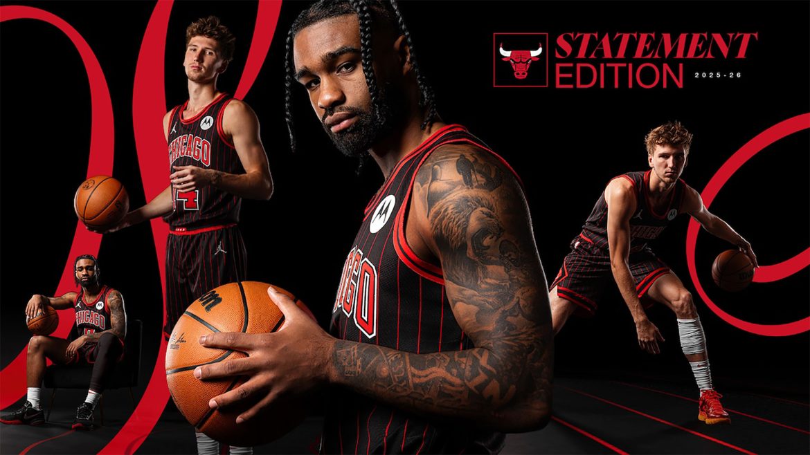 Chicago Bulls Unveil New Red Pinstripe Statement Edition Uniforms For 2025-26