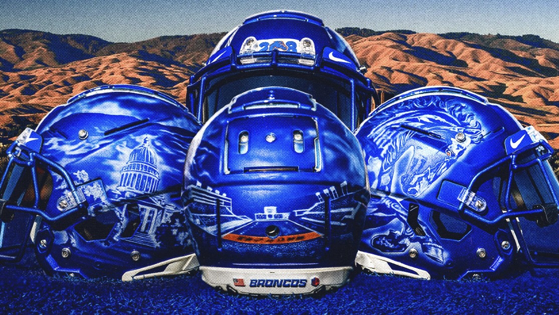 Boise State Broncos Unveil Airbrushed “Front Porch Of Idaho” Football Helmets